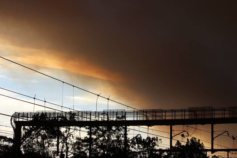 NSW bushfire smoke over Sydney, Octover 17 2013.
