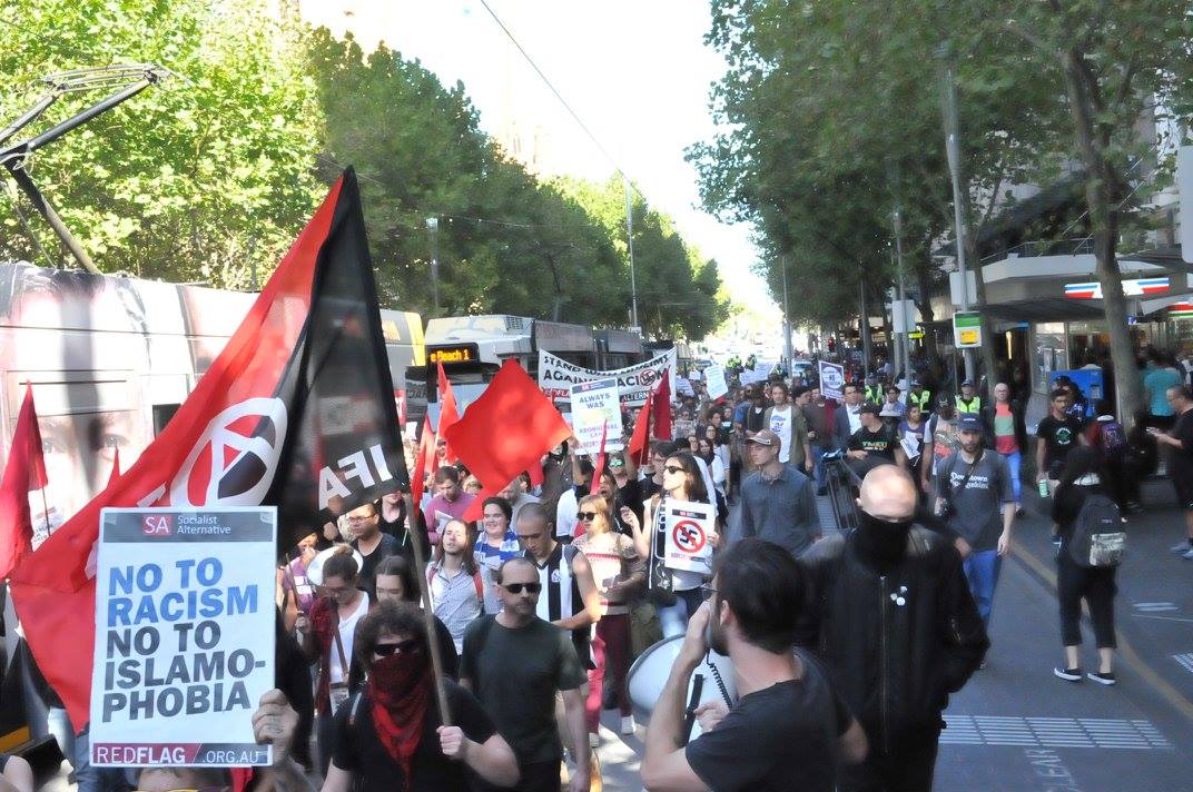 Rally against racism, Melbourne April 3 2016.