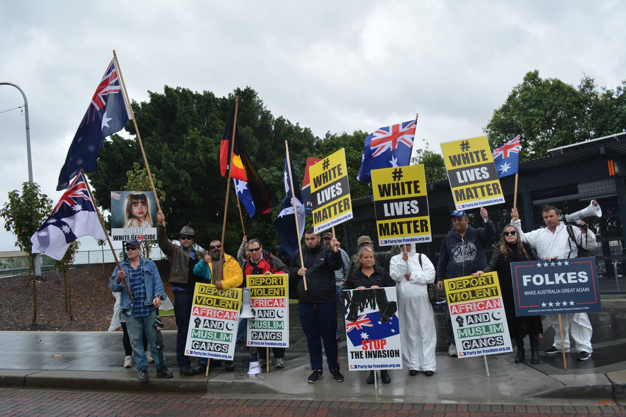 Racists rally in Blacktown, June 4 2016.
