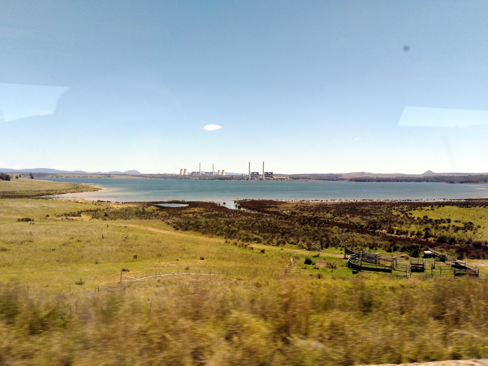 Liddell Power station seen from train line