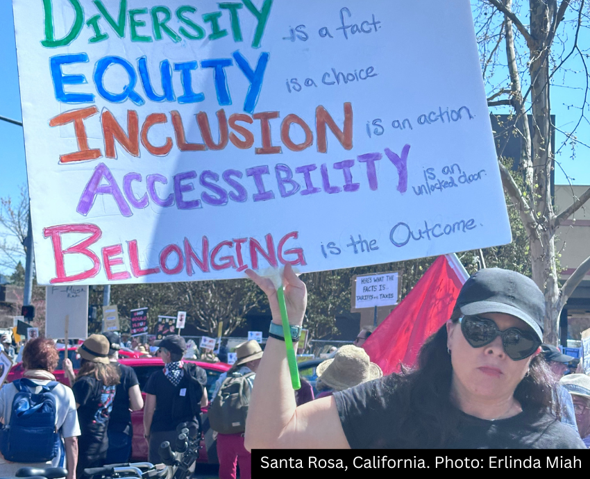 protester with sign