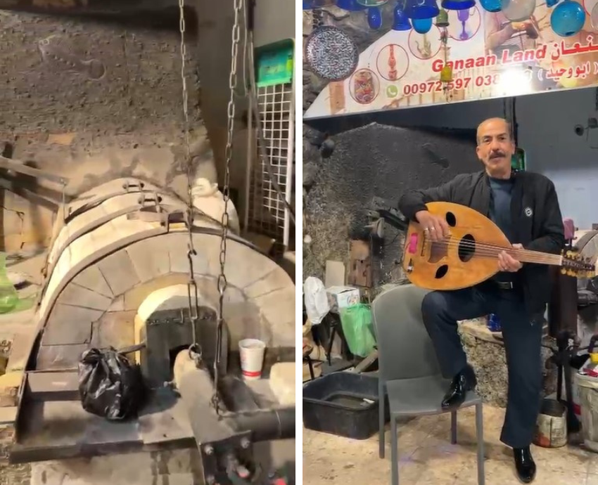 man playing an Oud