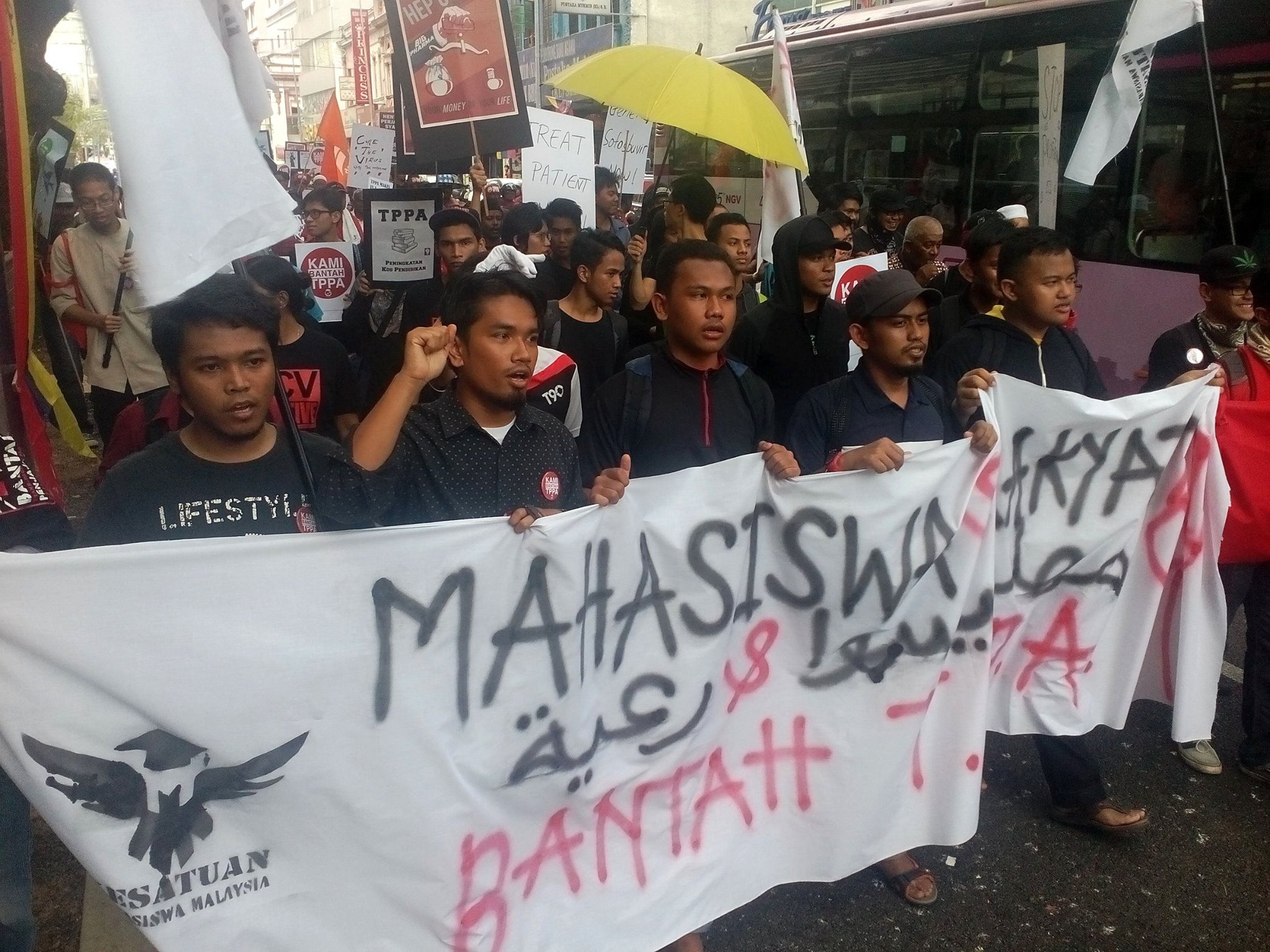 Malaysians reject TPPA rally, Kuala Lumpur, Janurary 23, 2016.