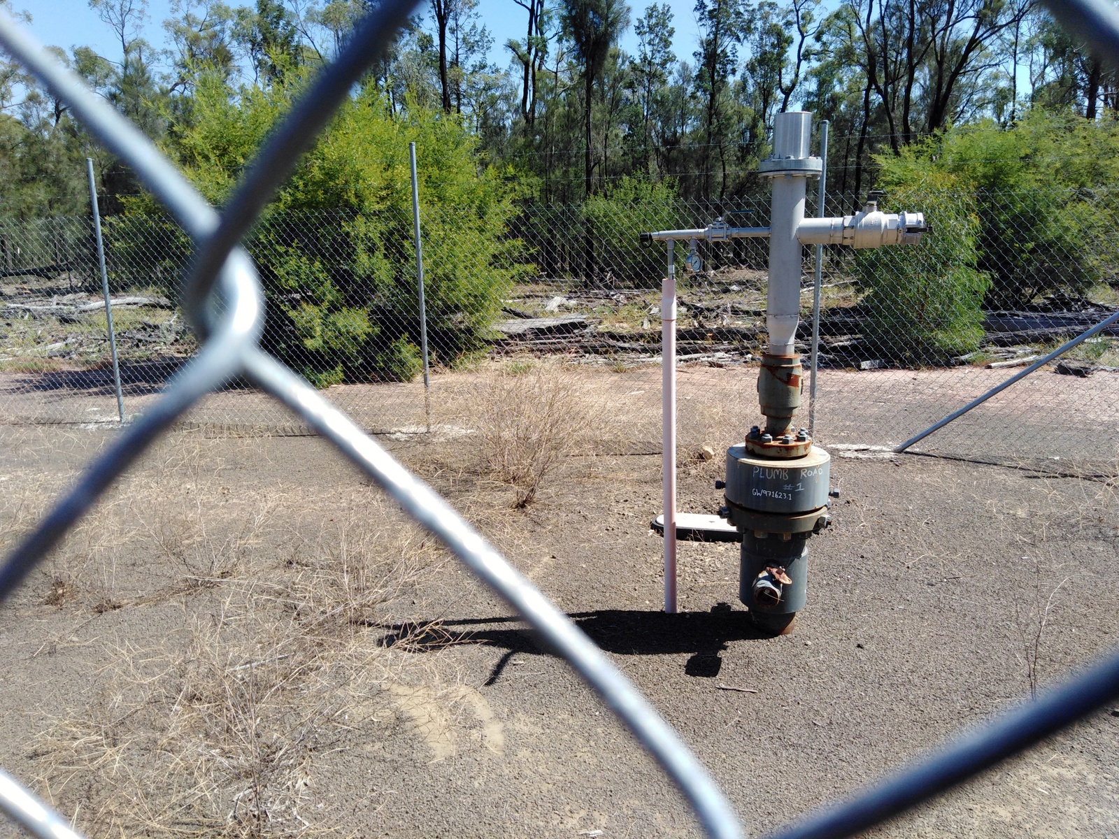 Santos triple bore test well, Plum Road, Pilliga Forest