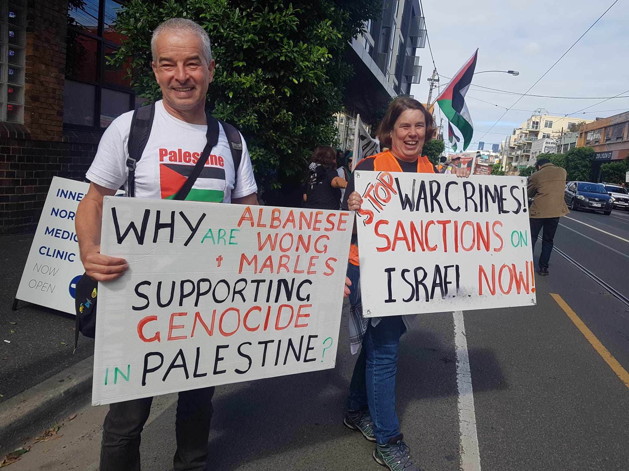 Protesting Labor complicity, Naarm/Melbourne, April 13