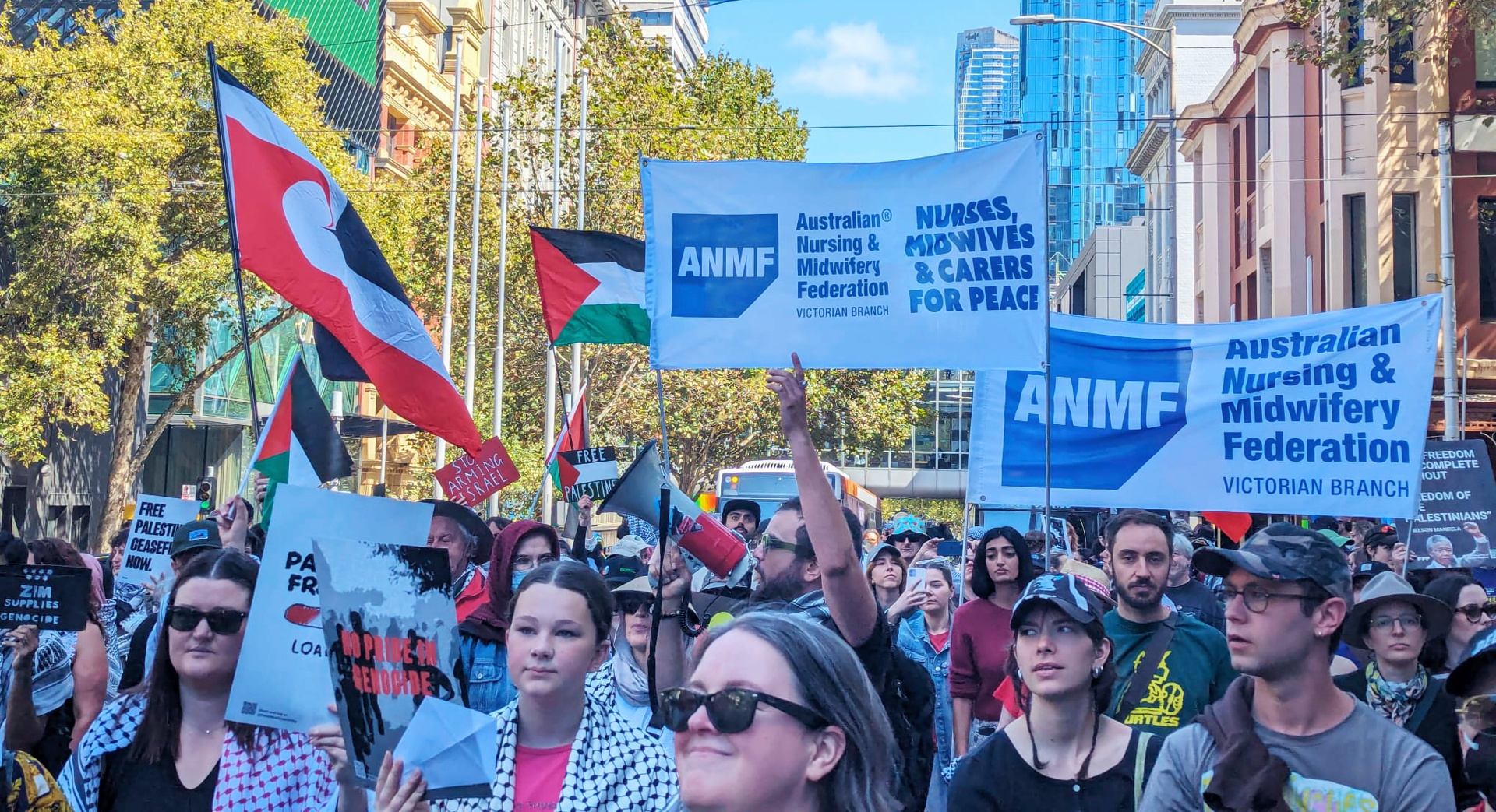 Union contingents joined the Naarm/Melbourne rally