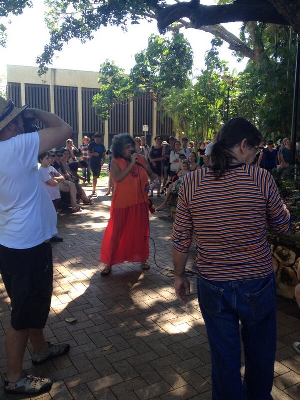 Welcome to Country via Twitter, from the Darwin march.
