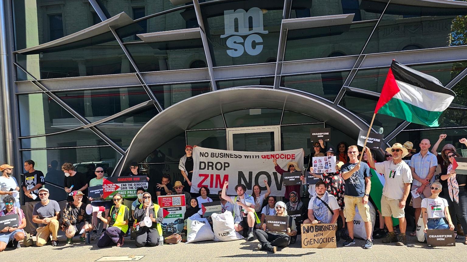 Protest outside MSC office in Boorloo/Perth