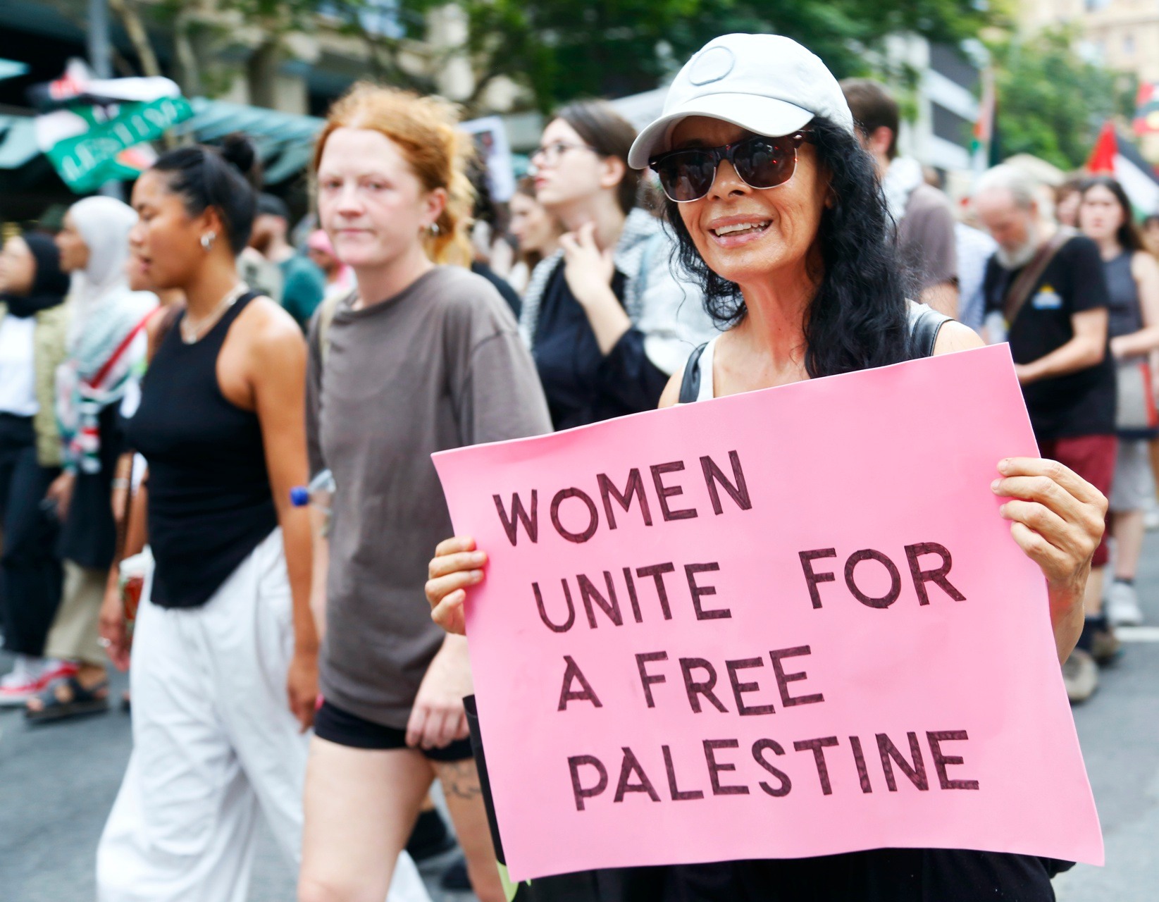 The protest in Meanjin/Brisbane on March 3 had a "solidarity with Palestinian women" theme.