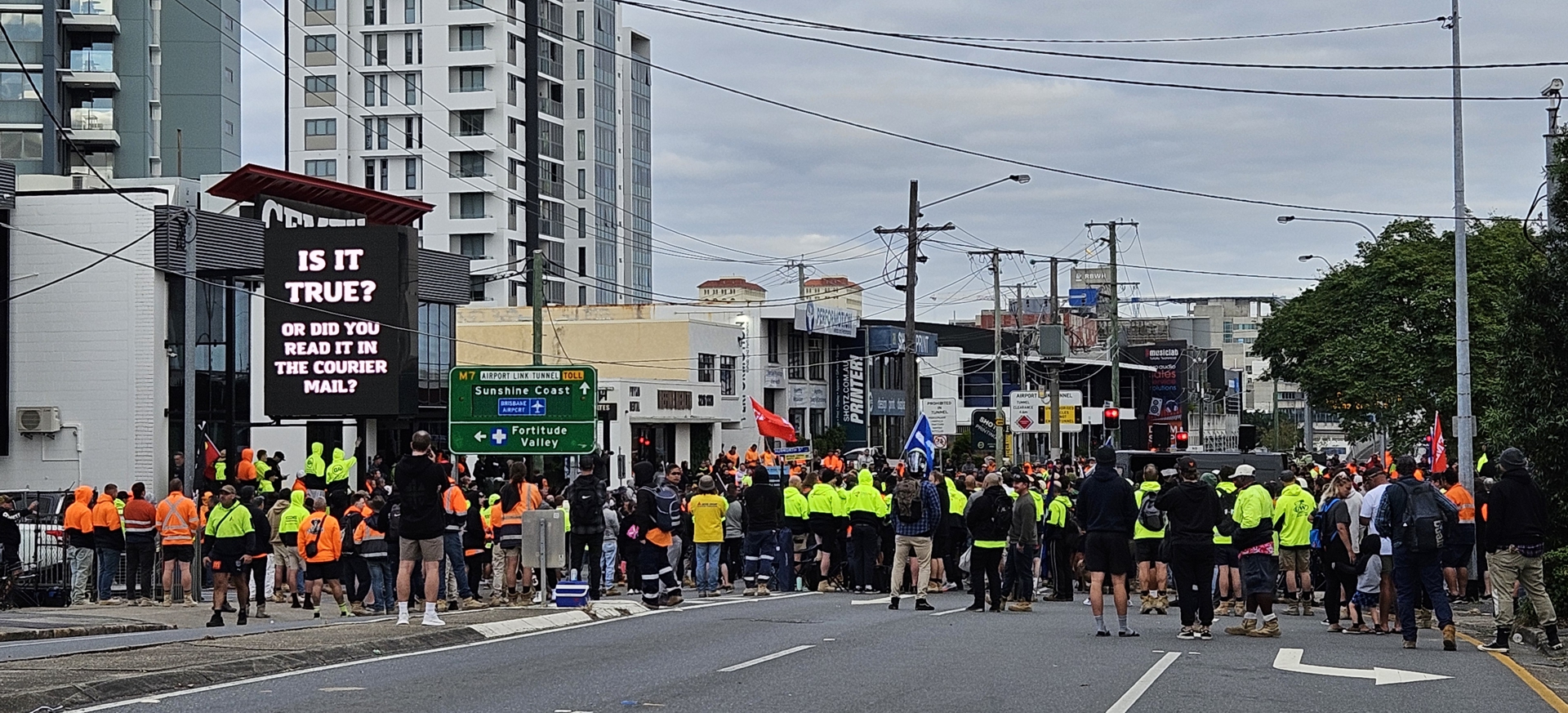 CFMEU members protest, June 20