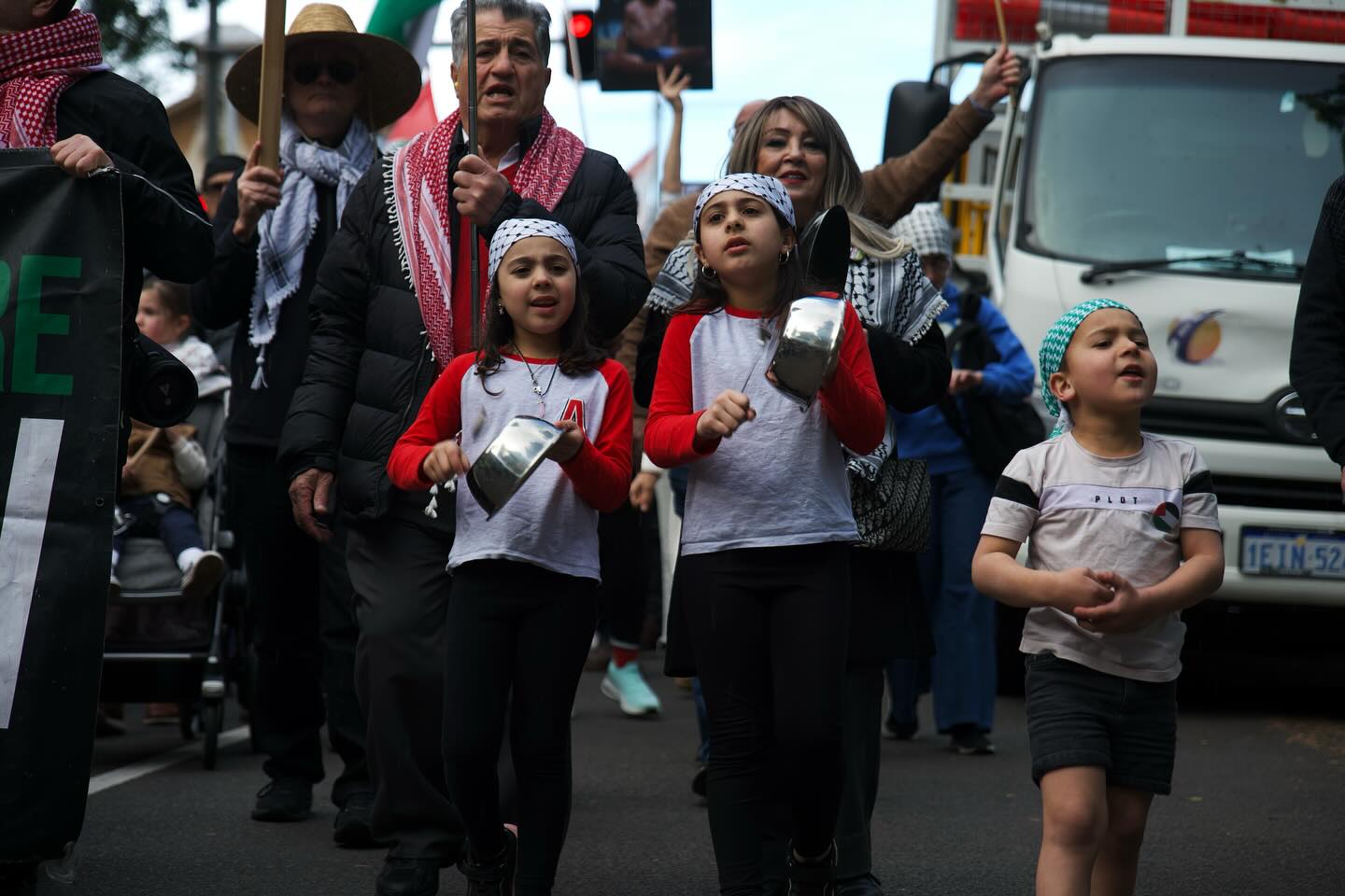 Children marching in Gadigal Country/Sydney, July 27