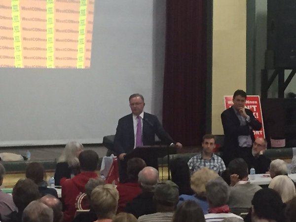 Labor member for Grayndler Anthony Albanese speaks at the meeting, May 19 2016, Balmain Town Hall.