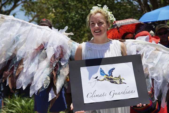 Climate Guardian at G20 economic forum protests Brisbane 2014.