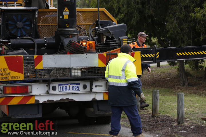 The council began erecting concrete barricades at the carpark entrance.