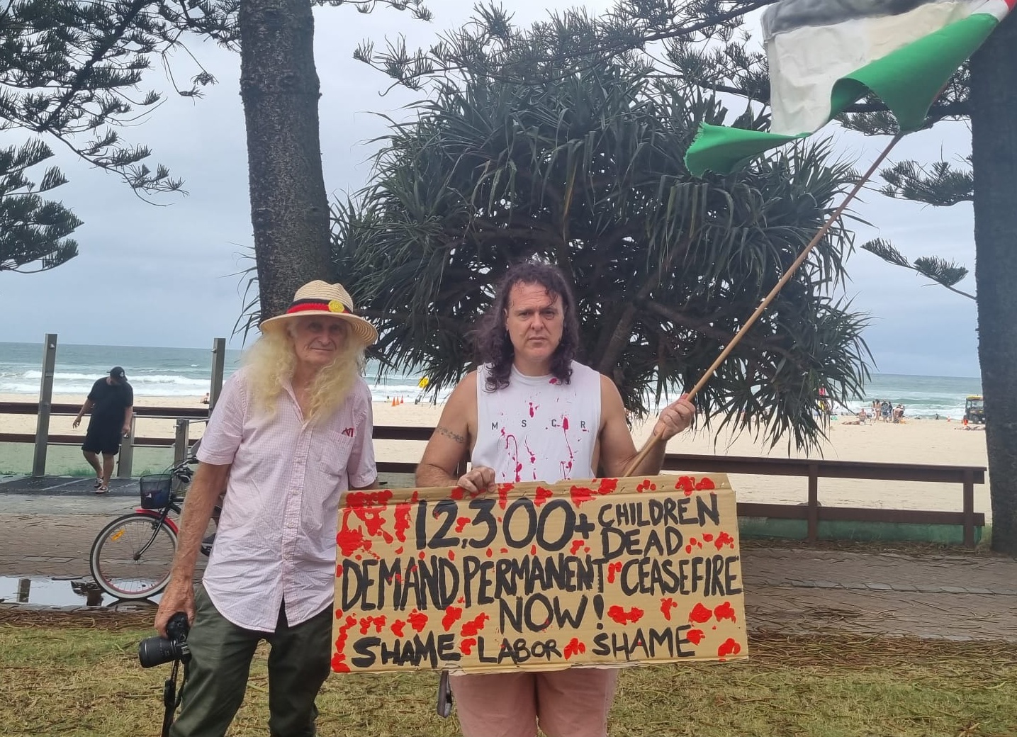 Demand a permanent ceasefire now, Burleigh Heads, March 16