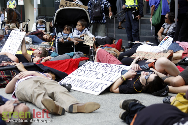 Stop Black Deaths In Custody rally, Perth Aptil 15, 2016.