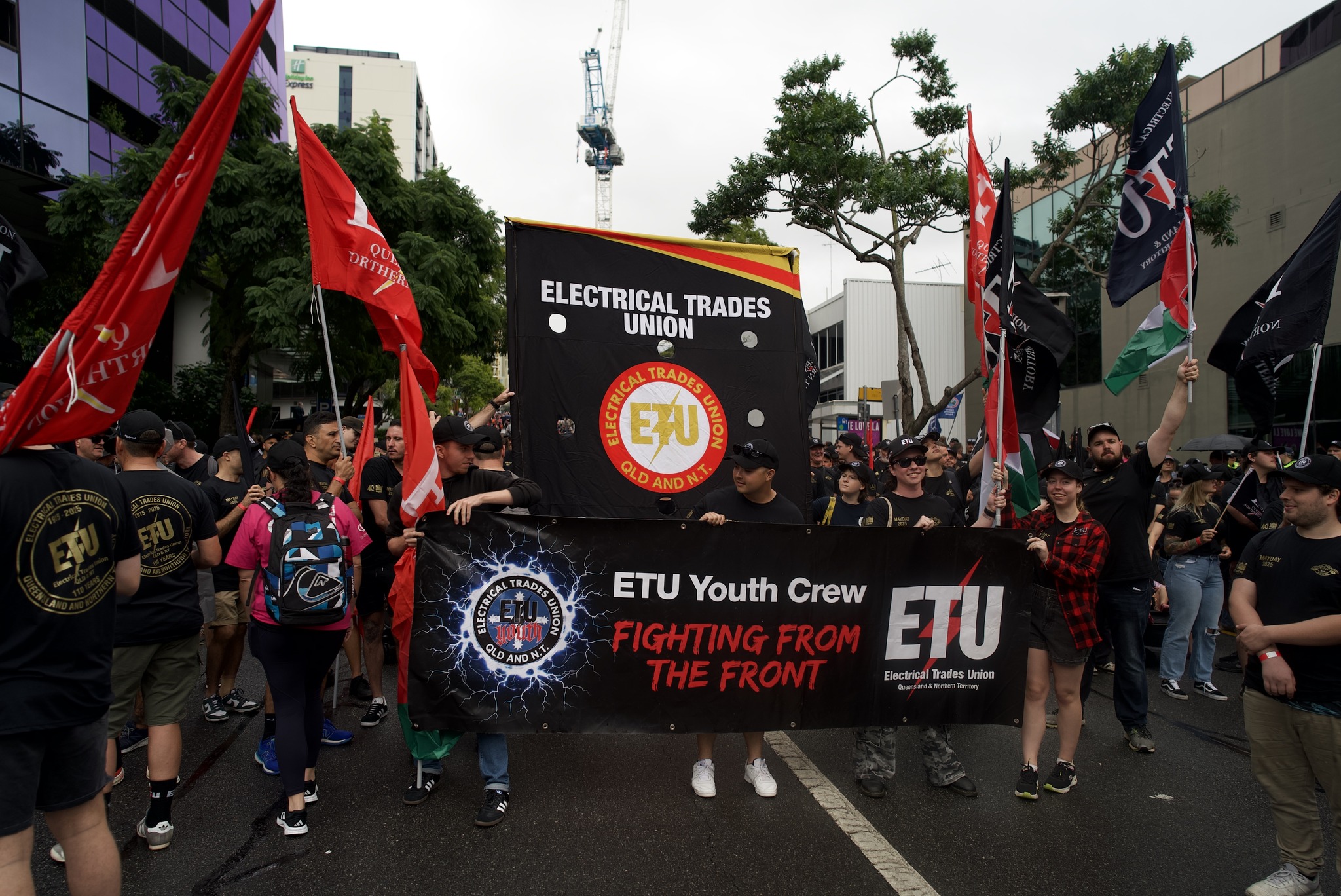 The Electrical Trades Union led the Labour Day parade in Magan-djin/Brisbane, May 5 The Electrical Trades Union led the Labour Day parade in Magan-djin/Brisbane, May 5
