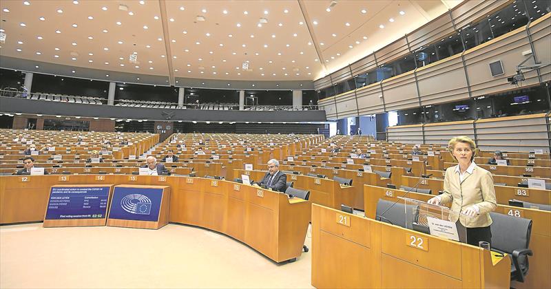 European Parliament session on response of Covid-19 crisis (Credit) Laurie Diffembacq / European Parliament