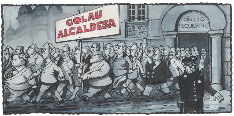 Catalan rich pouring out of elite Equestian Circle: "Colau for mayoress" (Ferreres, Ara)