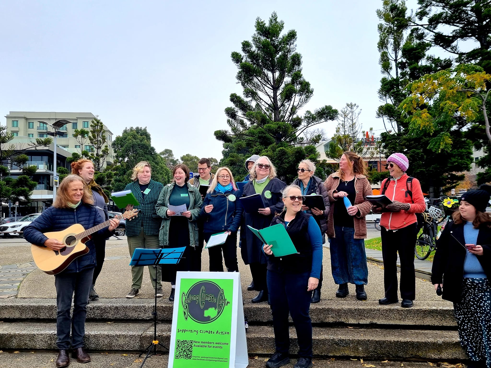 The Geelong Climate Choir performed at the rally. Photo: Angela Carr