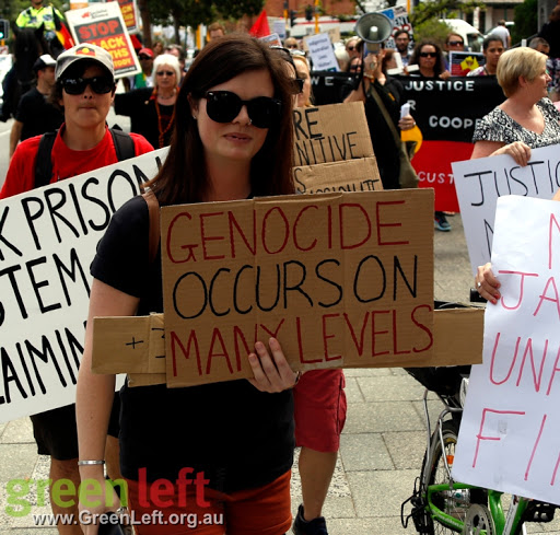 Stop Black Deaths In Custody rally, Perth Aptil 15, 2016.
