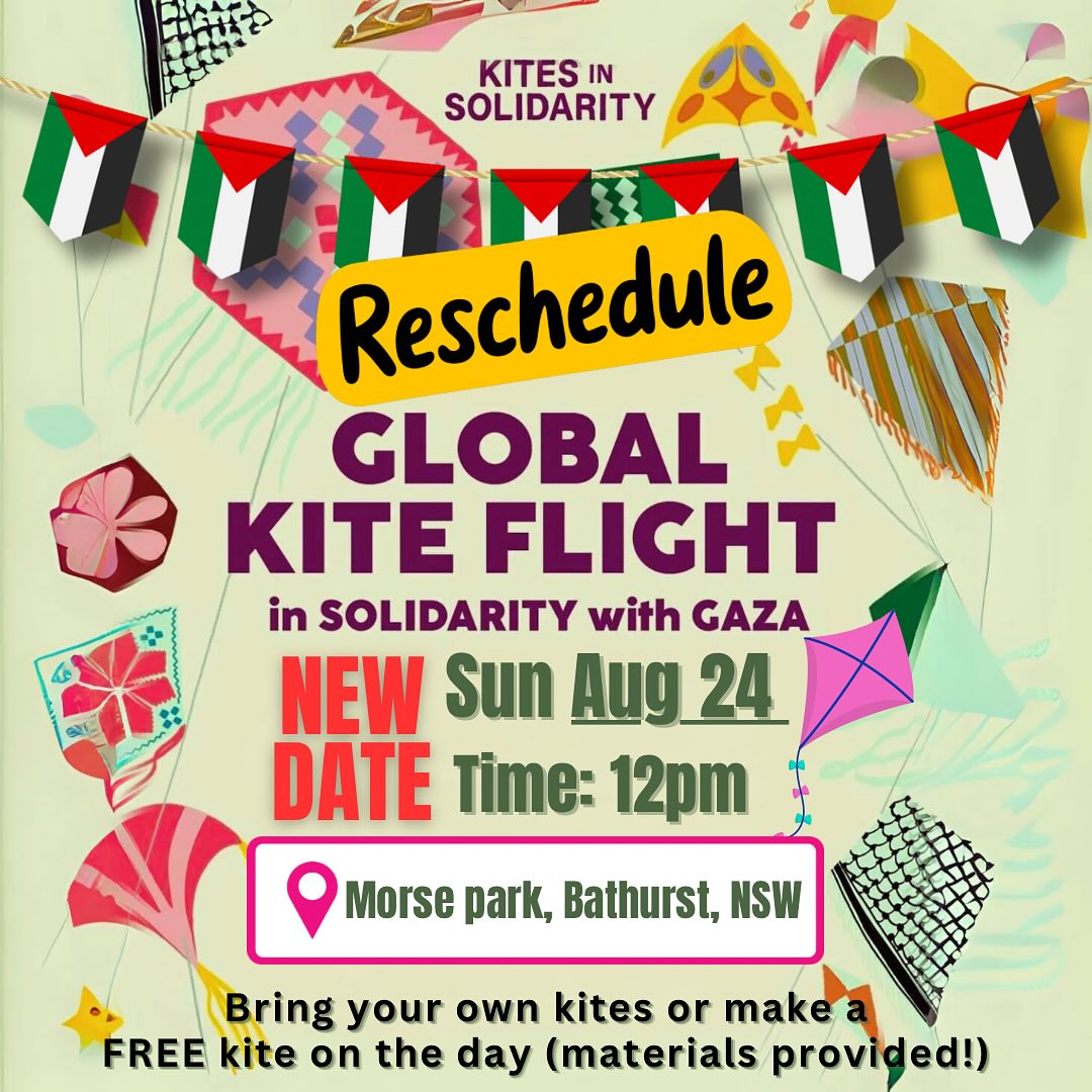 Leaflet: Global Kite Flight Solidarity With Gaza 24082025 Bathurst