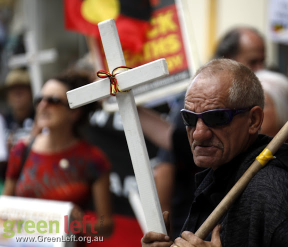Stop Black Deaths In Custody rally, Perth Aptil 15, 2016.