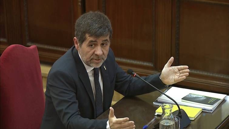 Jordi Sànchez, former ANC president and lead candidate for Together for Catalonia (JxCat) at the April 28 general elections, giving evidence