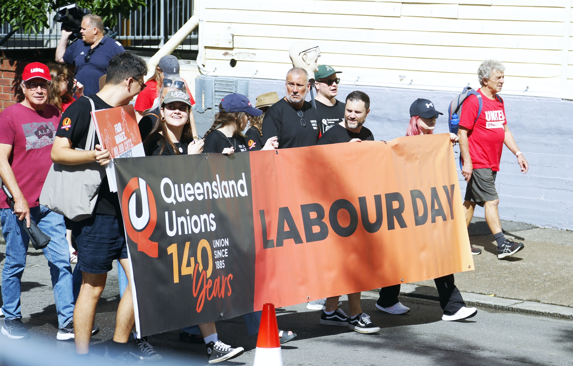 Labour Day parade lead banner, May 5 Labour Day parade lead banner, May 5