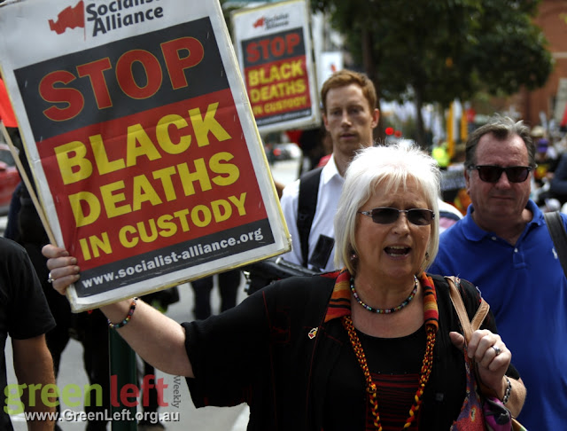 Stop Black Deaths In Custody rally, Perth Aptil 15, 2016.