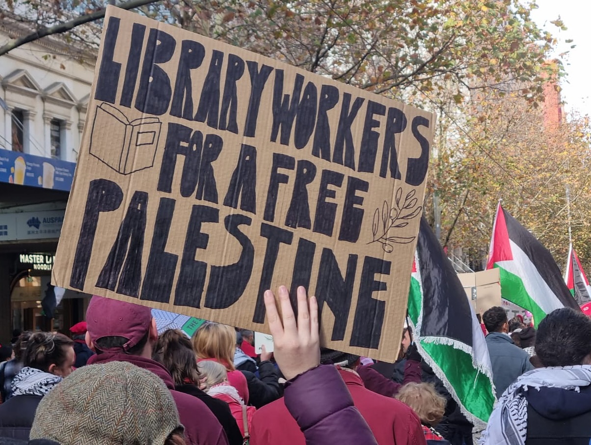 Library workers in solidarity, Naarm/Melbourne, June 8 Library workers in solidarity, Naarm/Melbourne, June 8