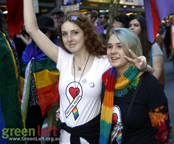 Marriage Equality rally and march in Brisbane, June 24 2016.