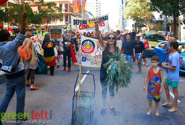 Marianne Mackay marching