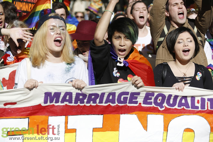 Marriage Equality rally and march in Brisbane, June 24 2016.