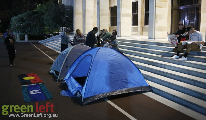 Matagarup Refugee Camp parliament protest, Aptil 7, 2016.