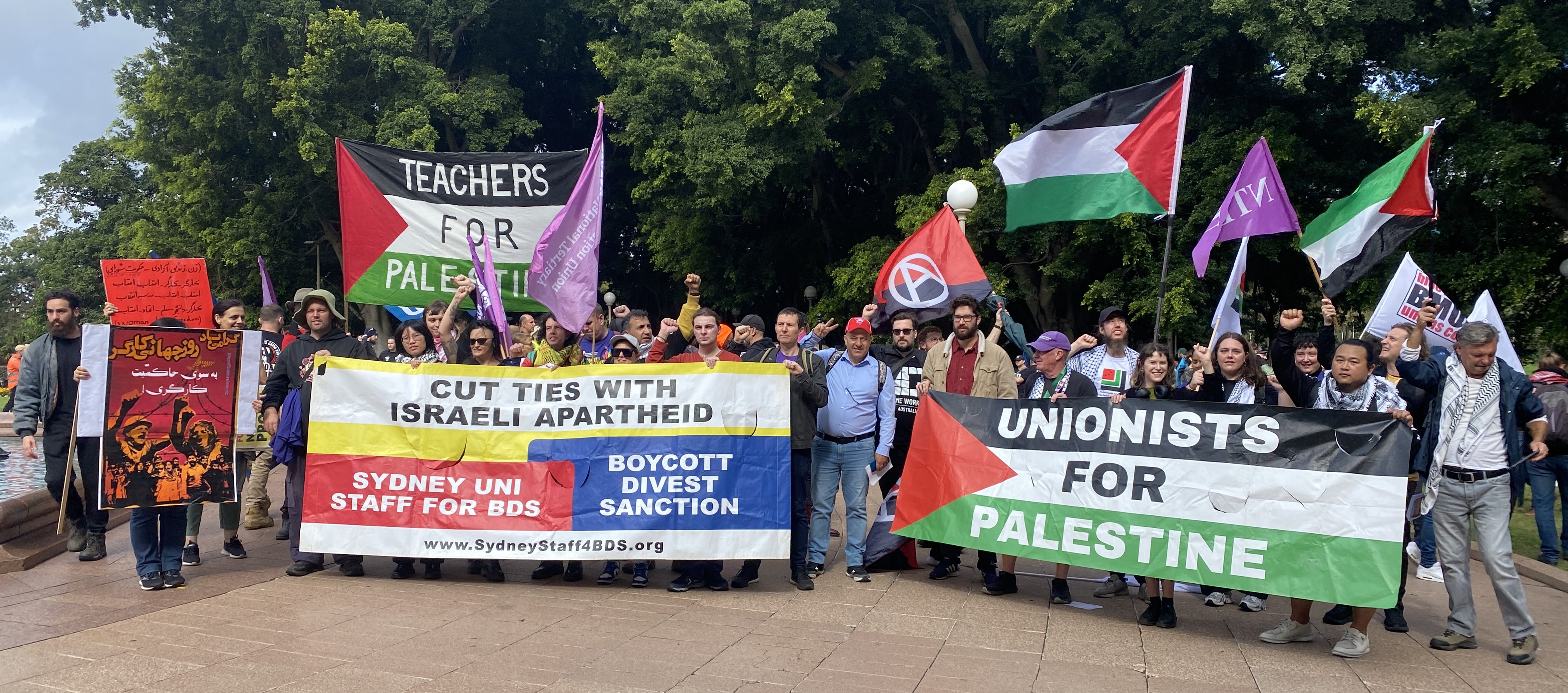 Trade Unionists for Palestine contingent at the Sydney May Day rally