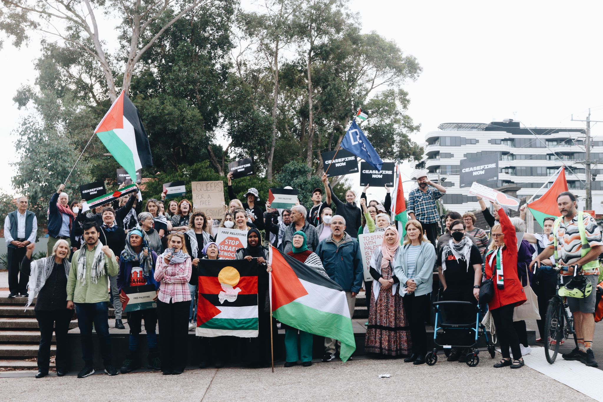 Palestine supporters at the Merri-bek Council meeting, March 13