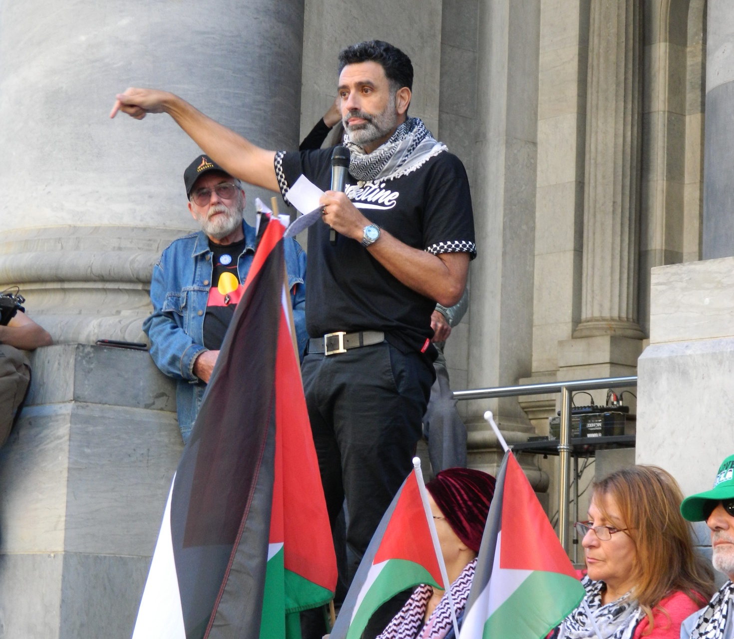 Nasser Mashni speaking in Kaurna Yerta/Adelaide, April 7