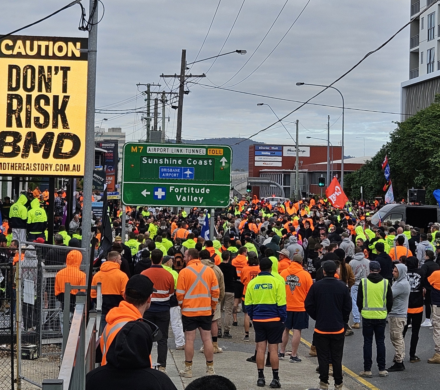 CFMEU members protest, June 20