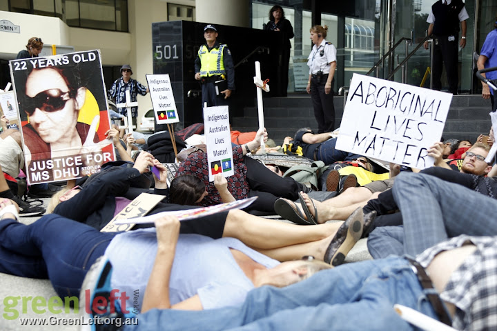 Stop Black Deaths In Custody rally, Perth Aptil 15, 2016.
