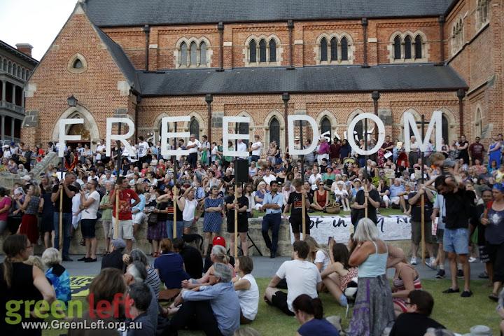 Let Them Stay refugee rally, Perth, February 8 2016.