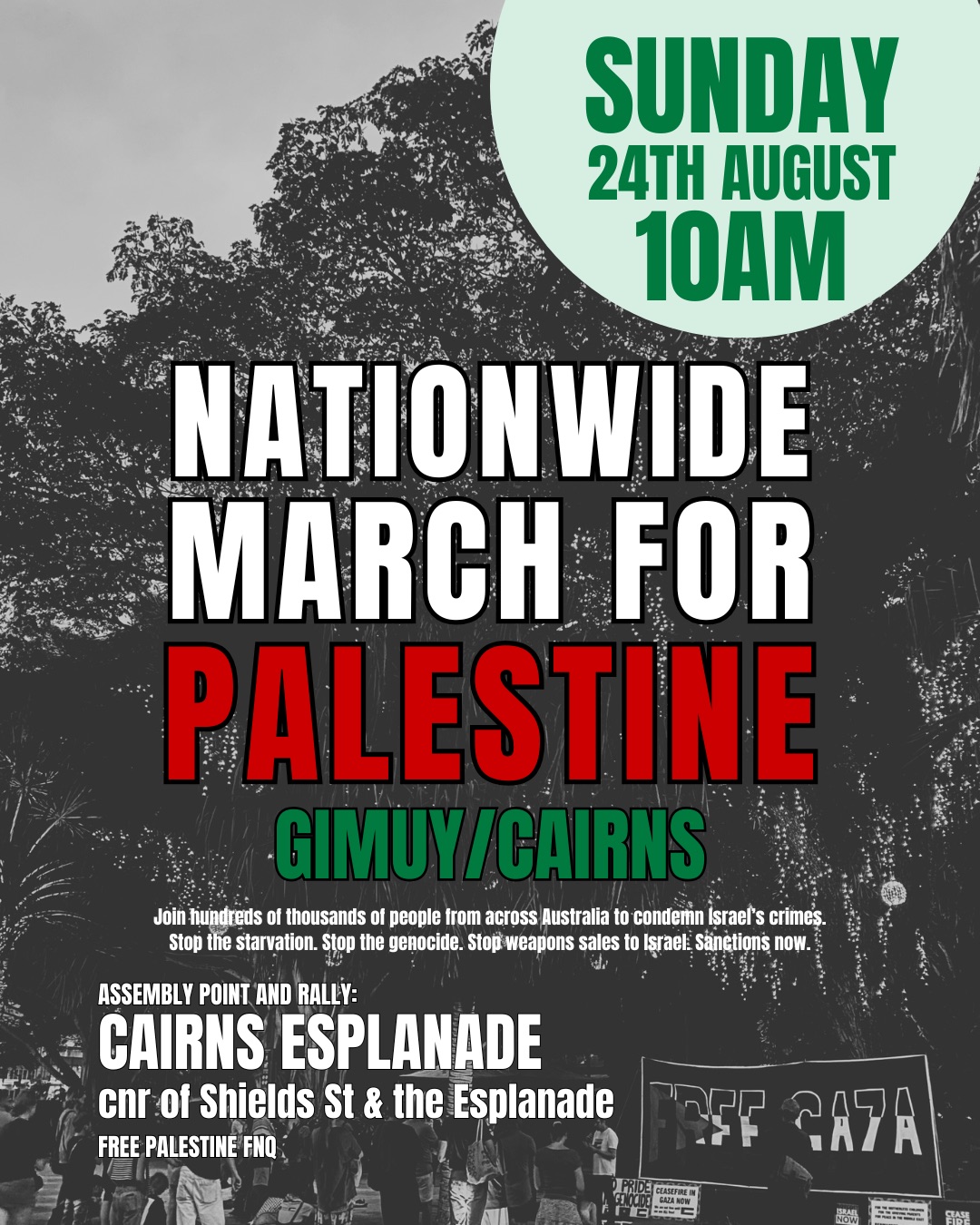 Leaflet: Nationwide March For Palestine Gimuy/Cairns 24082025