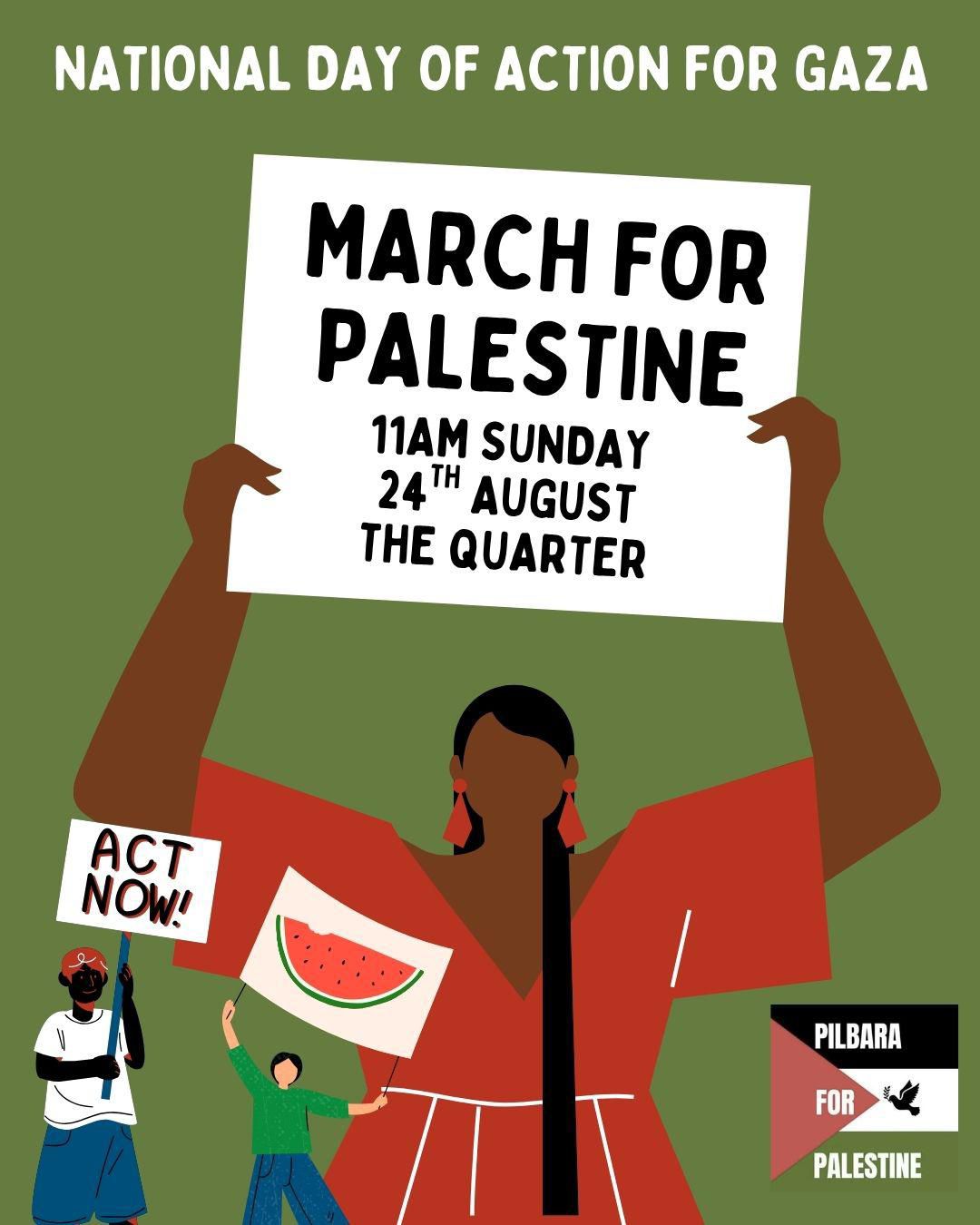 Leaflet: Nationwide March For Palestine Karratha 24082025