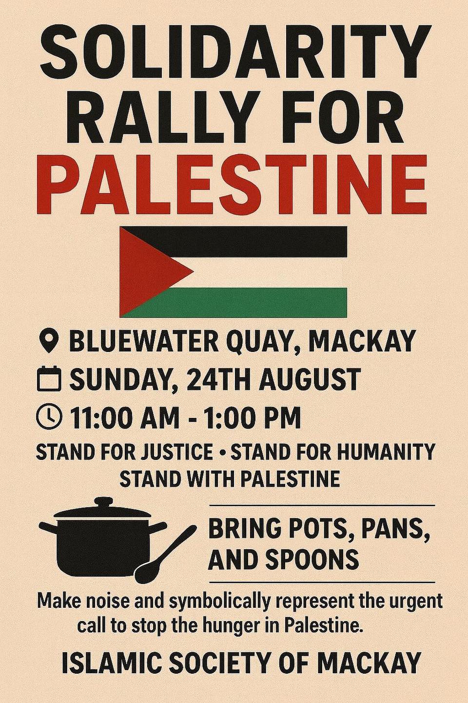 Leaflet: Nationwide March For Palestine Mackay 24082025