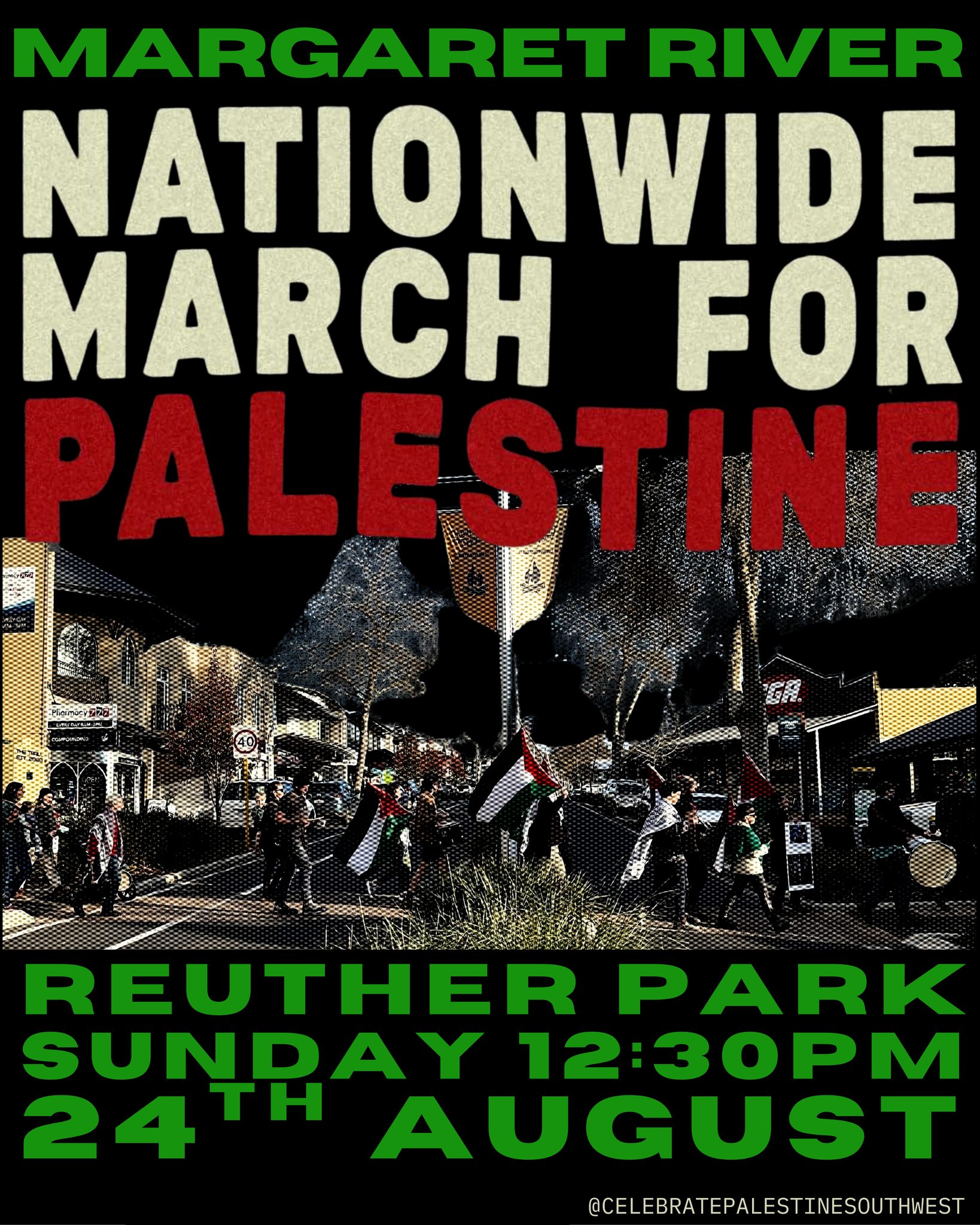 Leaflet: Nationwide March For Palestine Margaret River 24082025