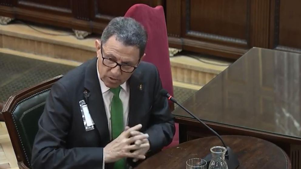 Ángel Gozalo, head of the Civil Guard, giving evidence