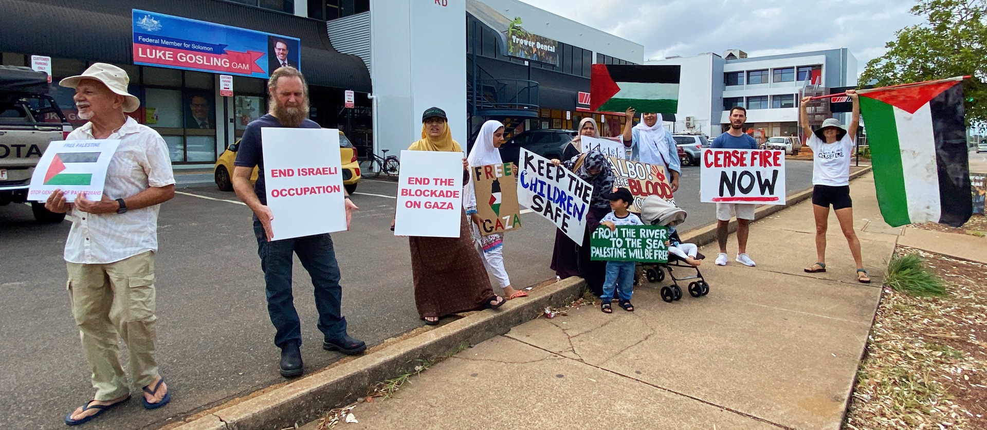 Vigil outside Luke Gosling's office