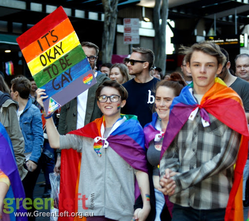 Marriage Equality rally and march in Brisbane, June 24 2016.