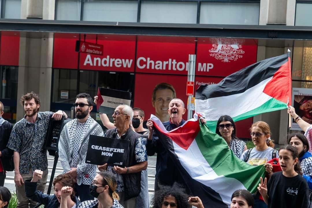 Protesters said Andrew Charlton had broken his promise to represent the community