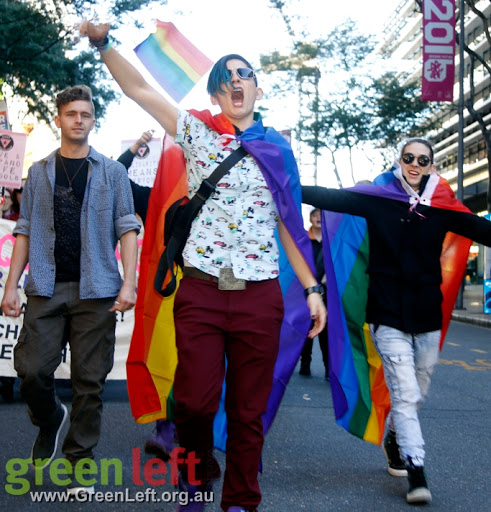 Marriage Equality rally and march in Brisbane, June 24 2016.